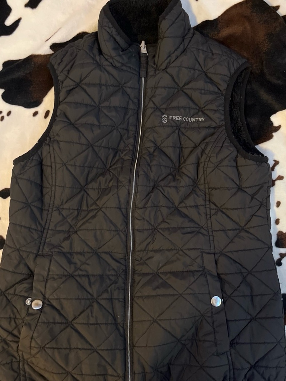 Free Country Black Quilted Insulated Vest
